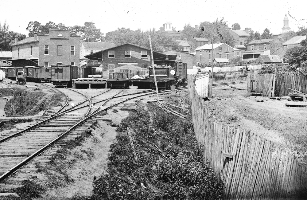 Photograph of the railroad depot in Warrenton, Virginia during the 2nd Bull Run Campaign  July - August 1862 