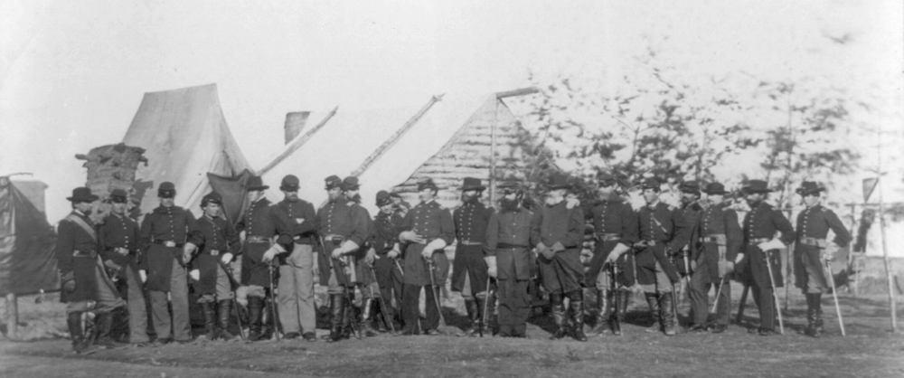 Officers of the 61st New York Infantry Regiment at Falmouth, Virginia