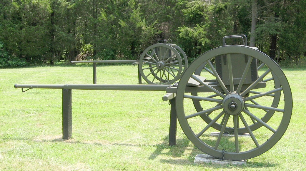 Artillery limbers displayed on the Chancellorsville battlefield
